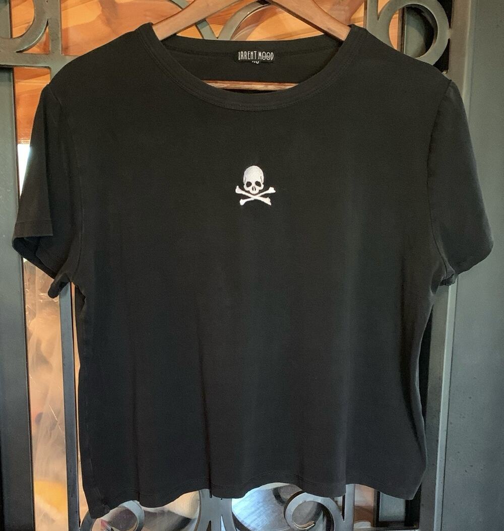 Current Mood Dolls Kill Ego Death Skull Crossbones Baby Tee Crop Plus Size 3X